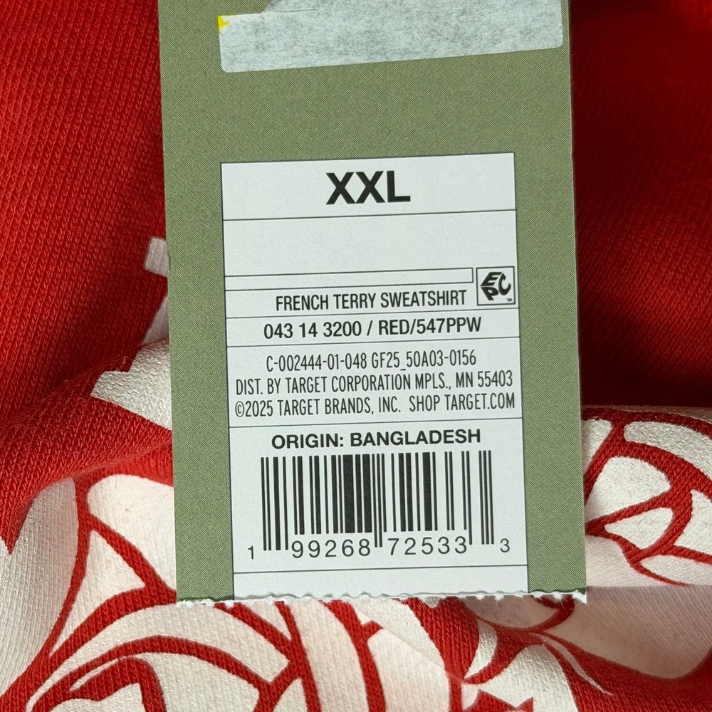 Goodfellow & Co Mens Graphic Sweatshirt XXL Red Rose Ace of Hearts French Terry - Picture 7 of 8